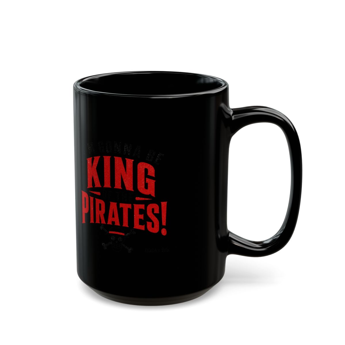 One Piece "m gonna be King of the Pirates!" Black Mug - alternate angle 5, merchandise
