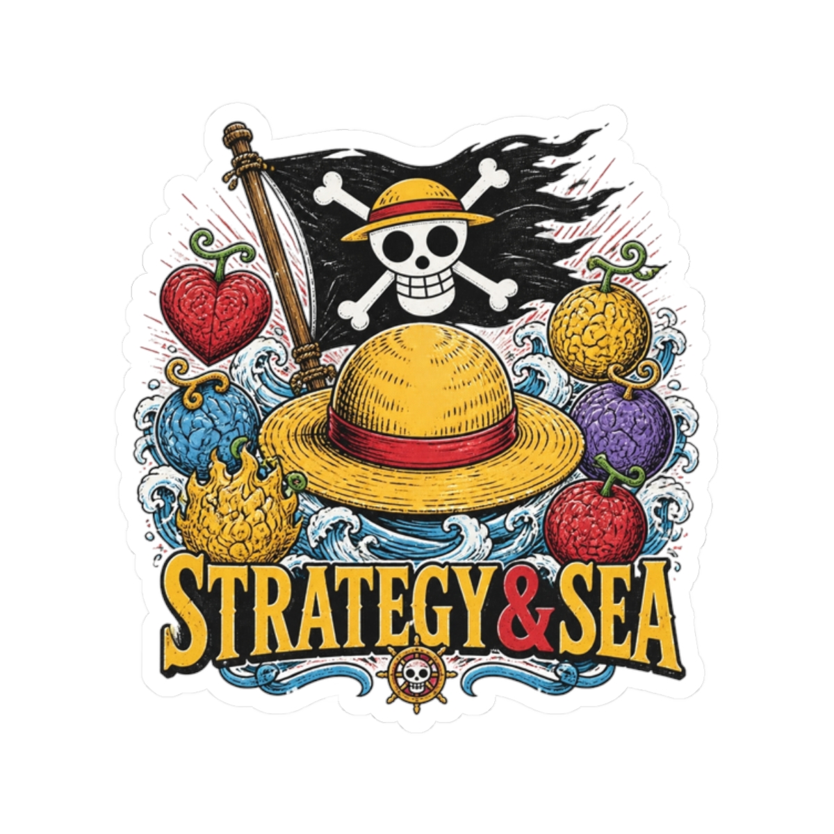One Piece "STRATEGY & SEA" Sticker - Official Stickers merchandise