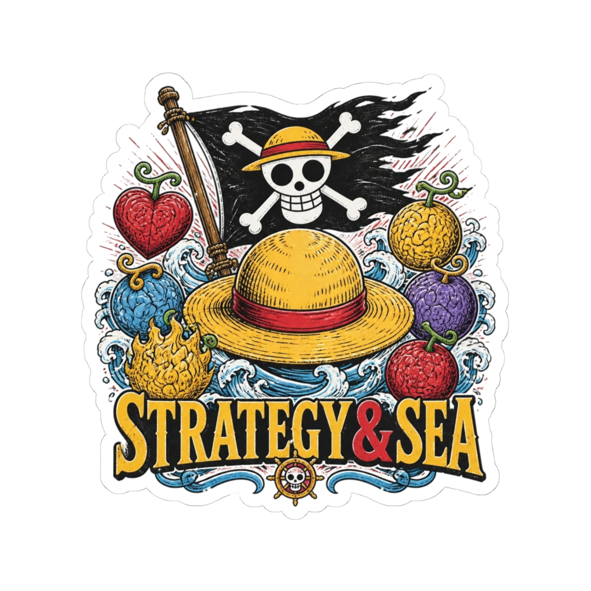 One Piece "STRATEGY & SEA" Sticker - alternate angle 3, merchandise