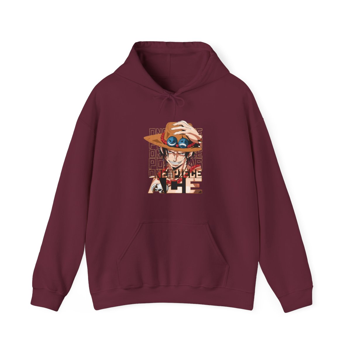 Portgas D Ace Hoodie One Piece Freckled Pirate Grin - alternate angle 2, merchandise