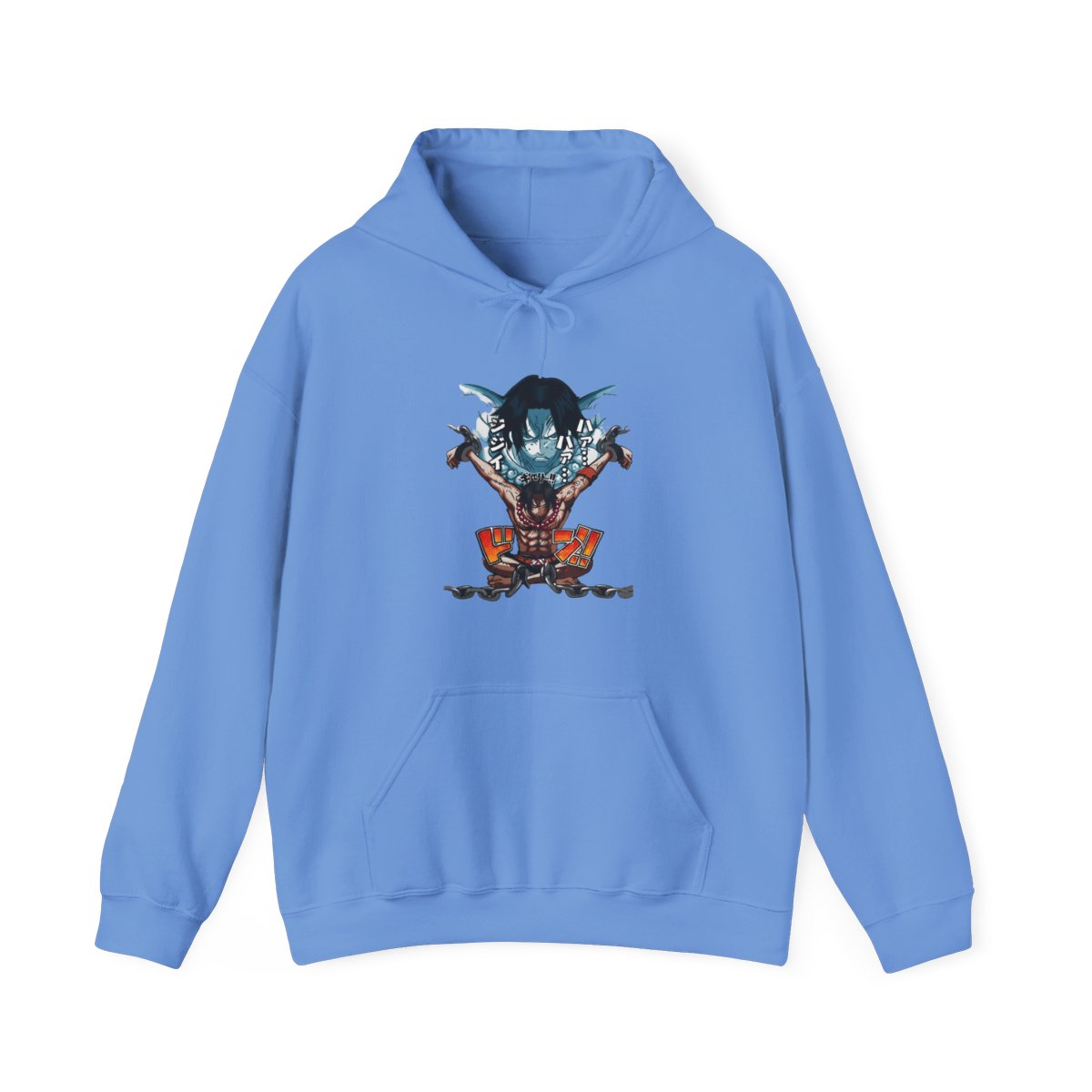 Portgas Ace Chains Hoodie One Piece Prison Cell Flames - alternate angle 3, merchandise