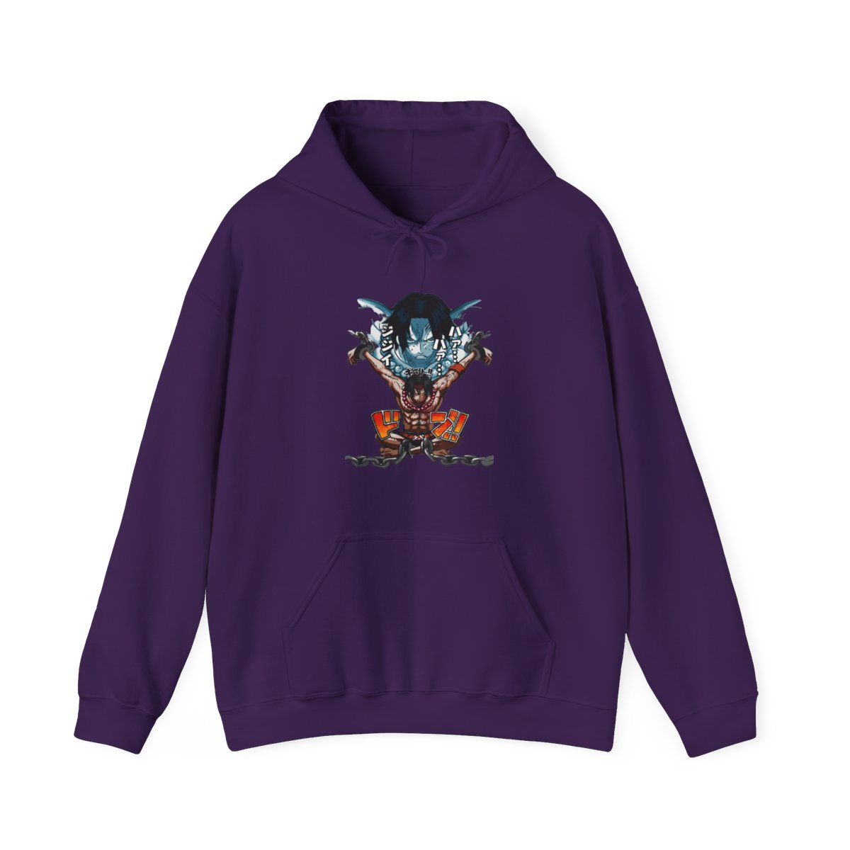 Portgas Ace Chains Hoodie One Piece Prison Cell Flames - alternate angle 5, merchandise