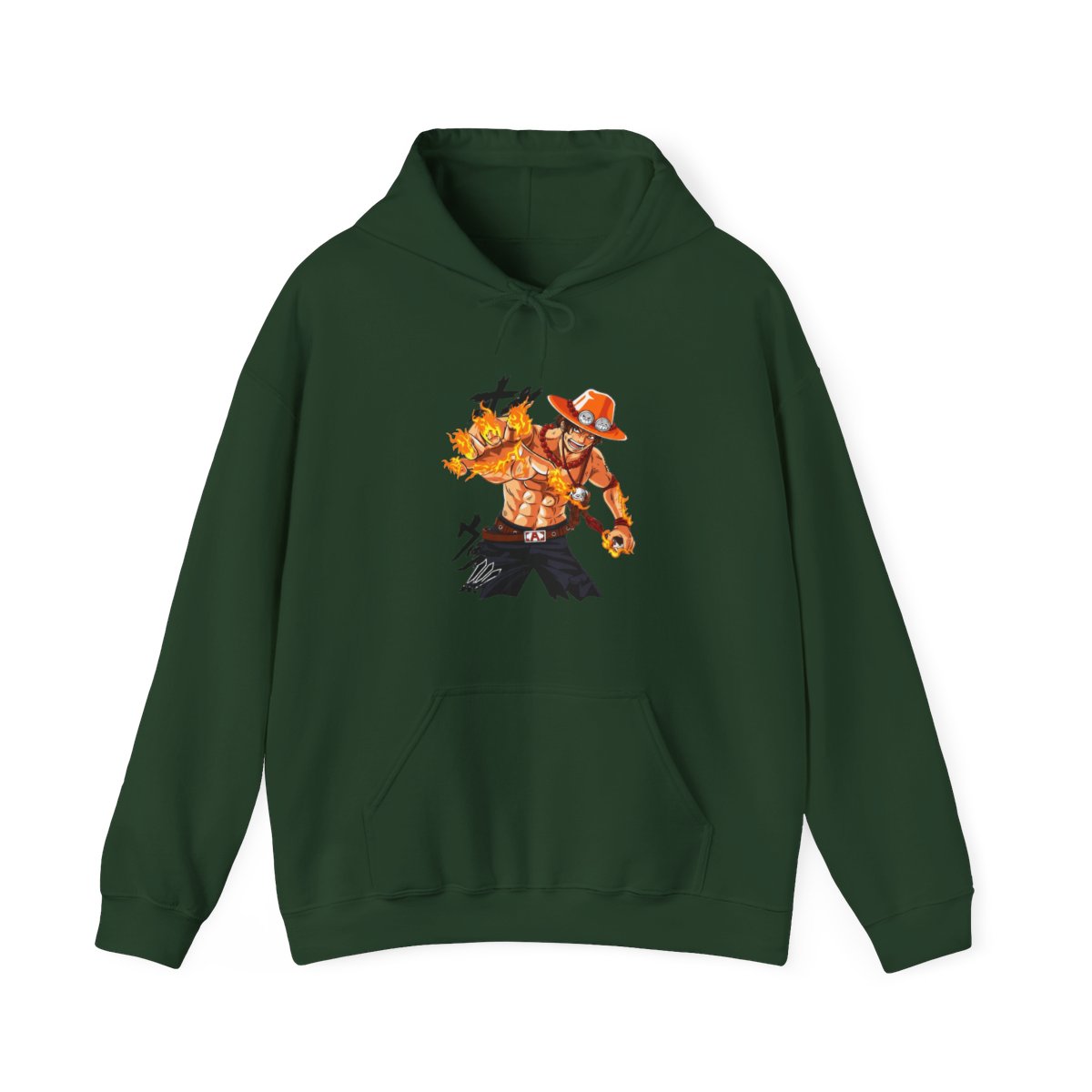 Portgas Ace Blaze Hoodie One Piece Ember Aura Flames - alternate angle 2, merchandise