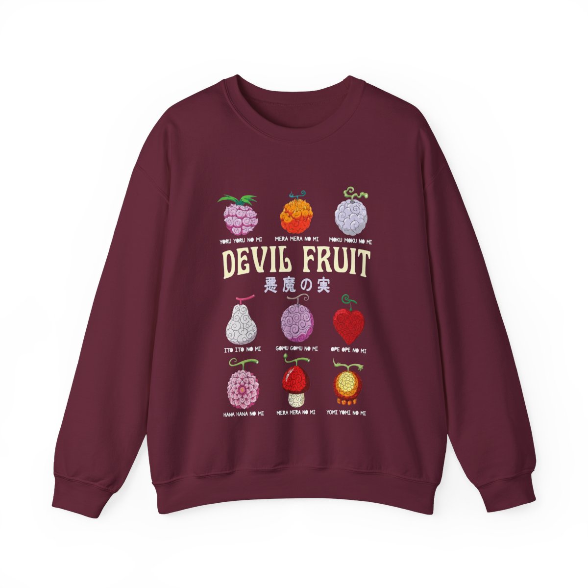 One Piece Devil Fruit List T-Shirts - alternate angle 2, merchandise