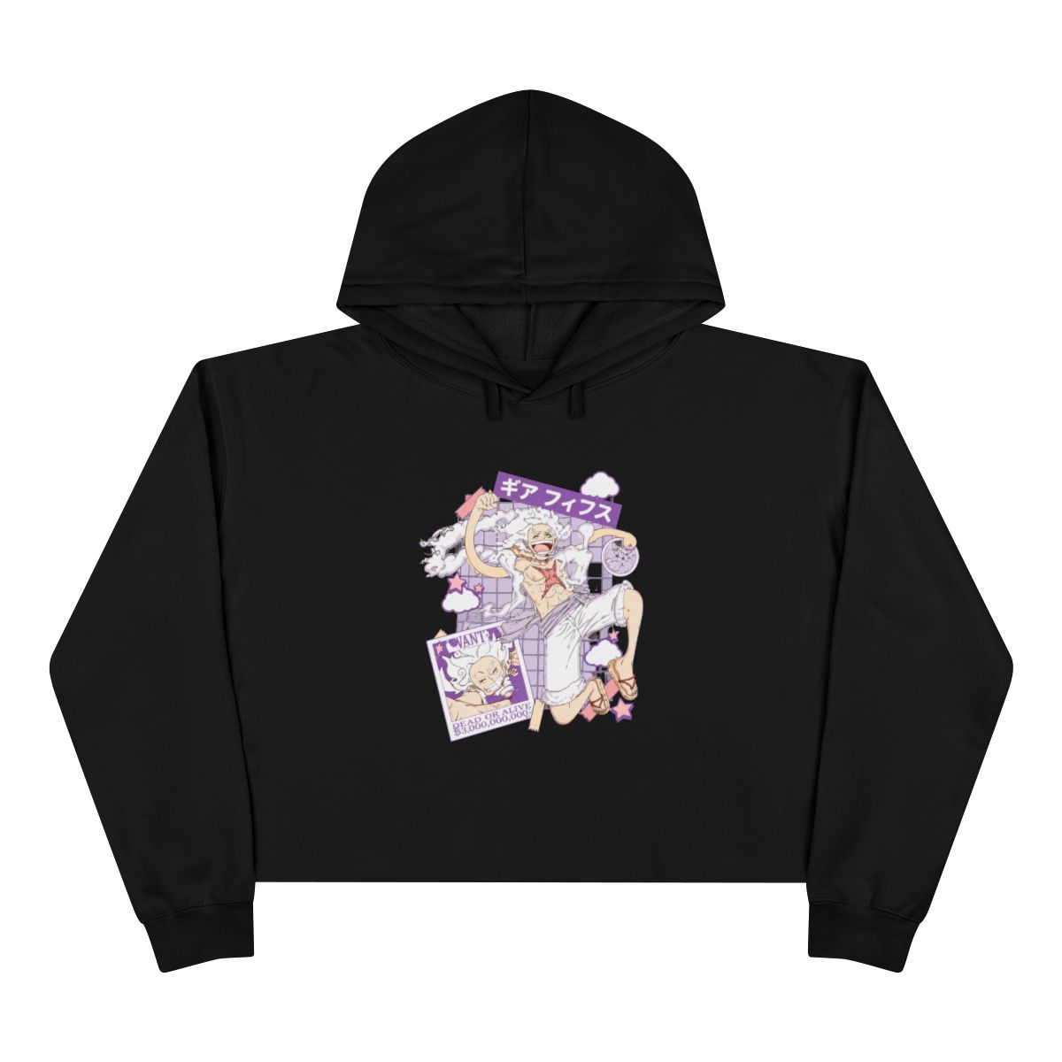 One Piece Gear 5 Luffy Girls Crop Hoodie - alternate angle 2, merchandise