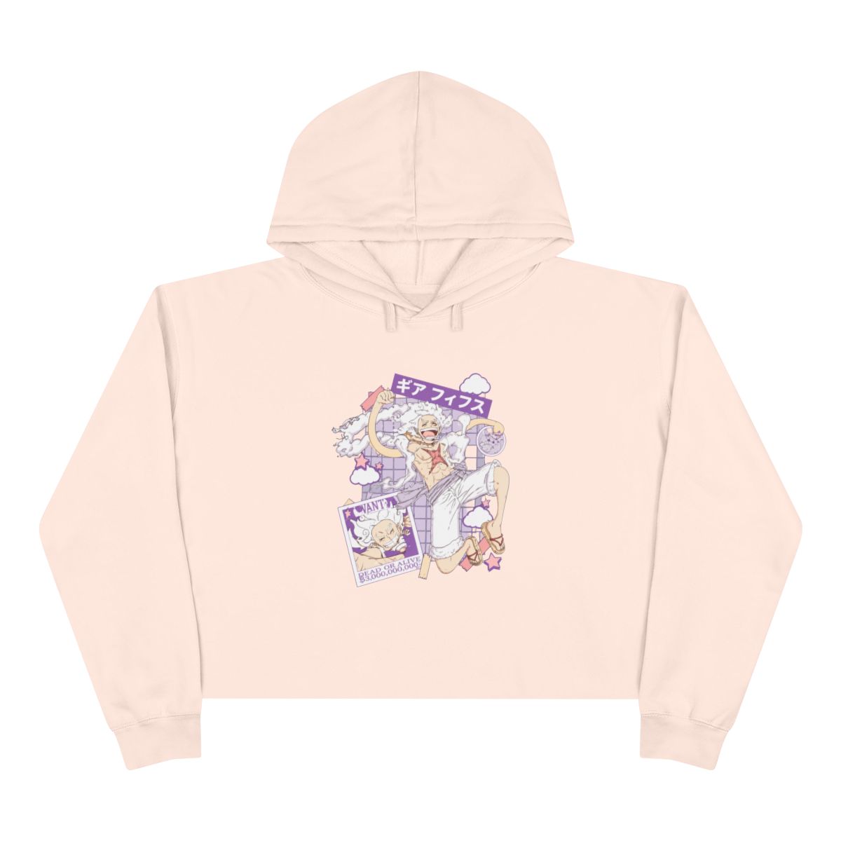 One Piece Gear 5 Luffy Girls Crop Hoodie - alternate angle 3, merchandise