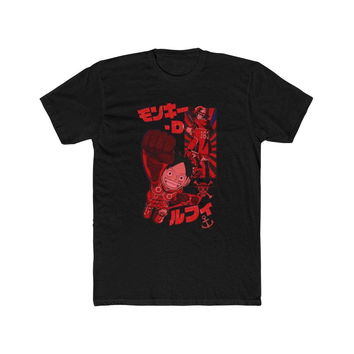 One Piece Luffy Tonal Red T Shirt - alternate angle 3, merchandise
