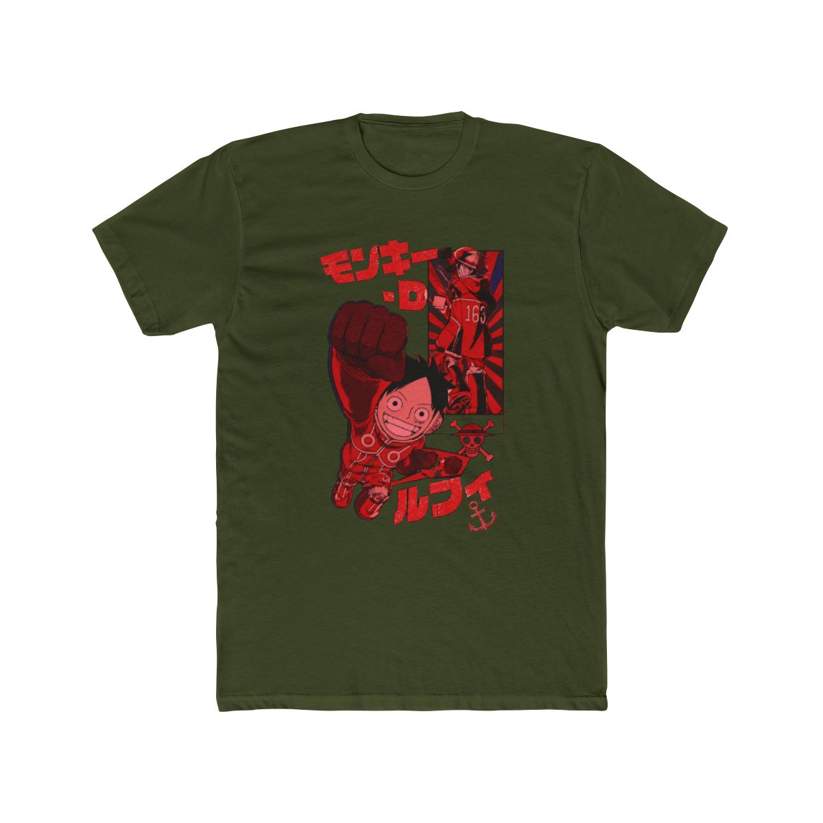 One Piece Luffy Tonal Red T Shirt - alternate angle 5, merchandise